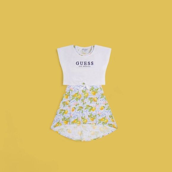 Guess Girls Size 10 Tie Shirt Dress Combo NWT Lemon theme 🍋 - Picture 1 of 4